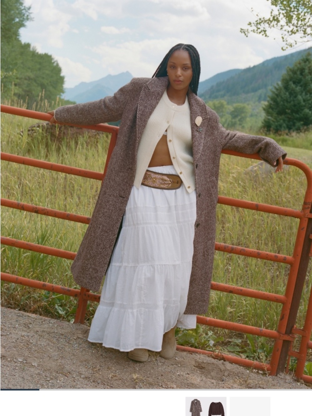 Abercrombie & Fitch Brown Herringbone Wool-Blend Topcoat